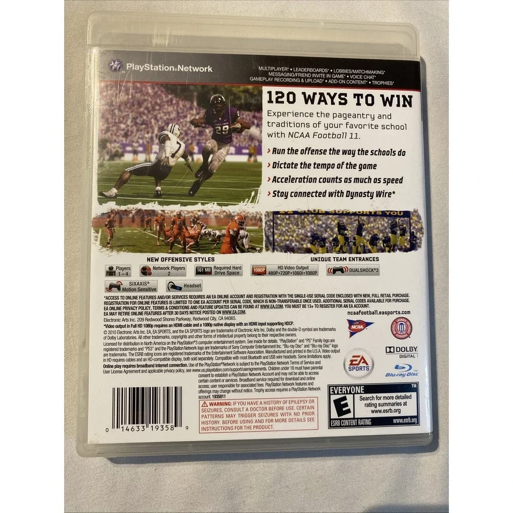 NCAA Football 11 - PlayStation 3‎ PS3 - Complete w/ Manual - Tested Working